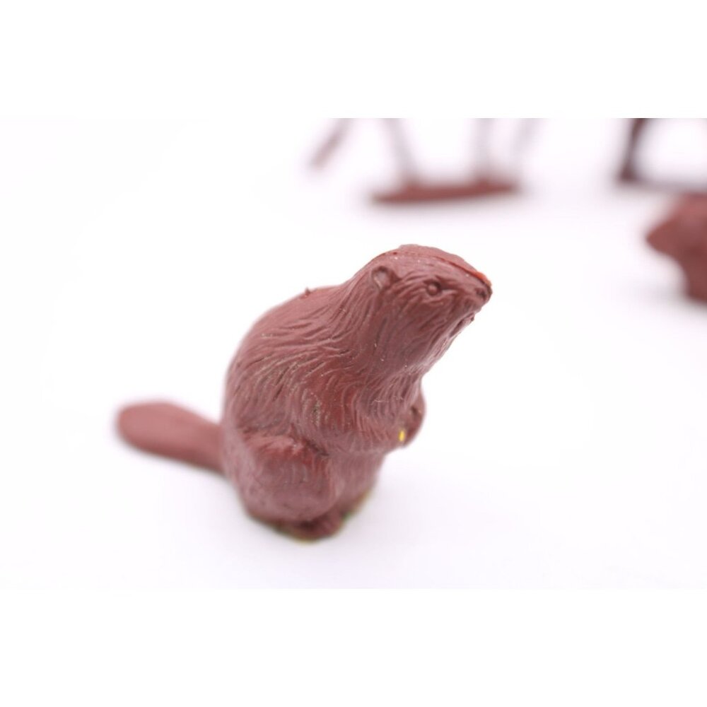 Marx Red Brown Auburn Farm Wildlife Animals Plastic Props Toys Playset Set 6 Vtg - Picture 5 of 7